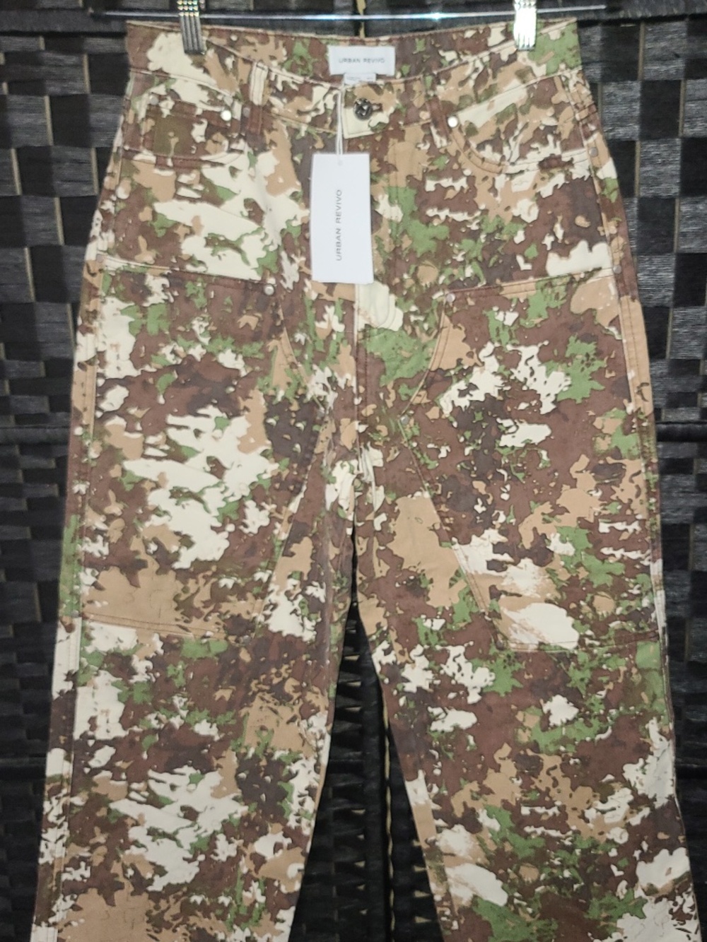Urban Revivo Camouflage Straight Pants,  camouflage pattern size 8 NWT